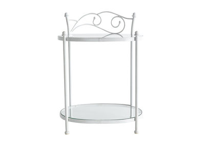 Table de chevet  baroque blanche m&eacute;tal VENEZIA