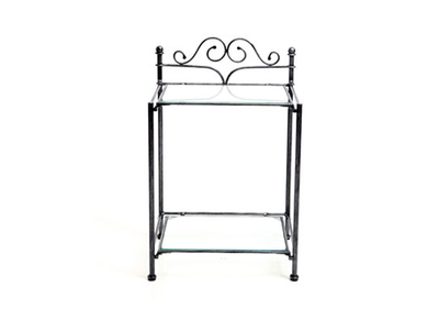 Table de chevet  baroque noire m&eacute;tal VICTORIA