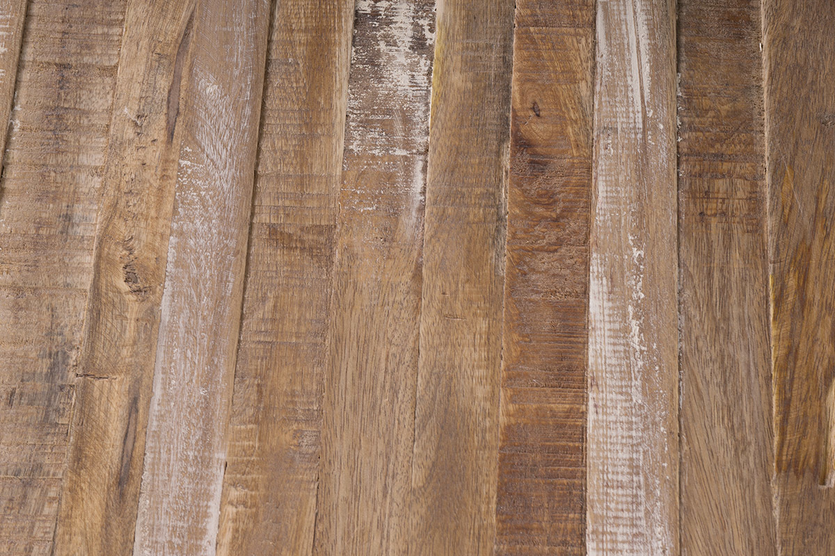 Table de chevet bois et m�tal blanc ROCHELLE