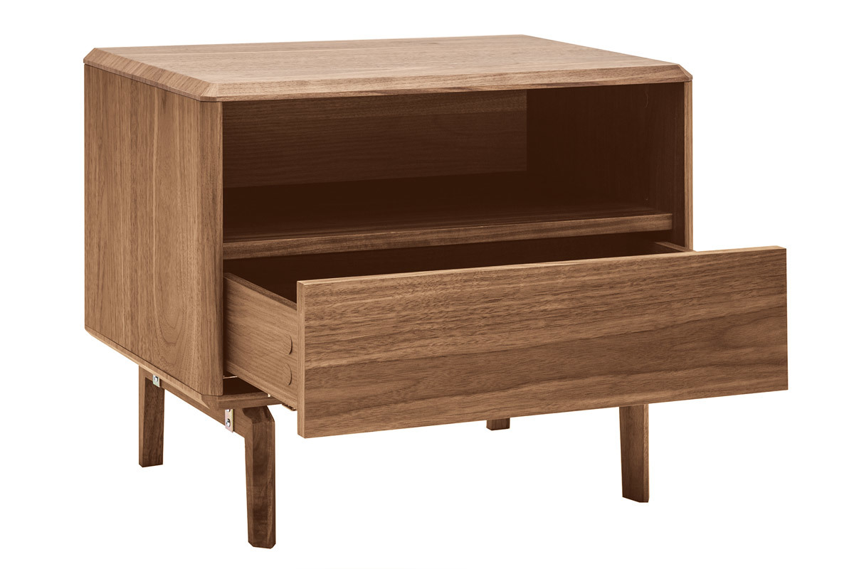 Table de chevet bois fonc noyer SUVA