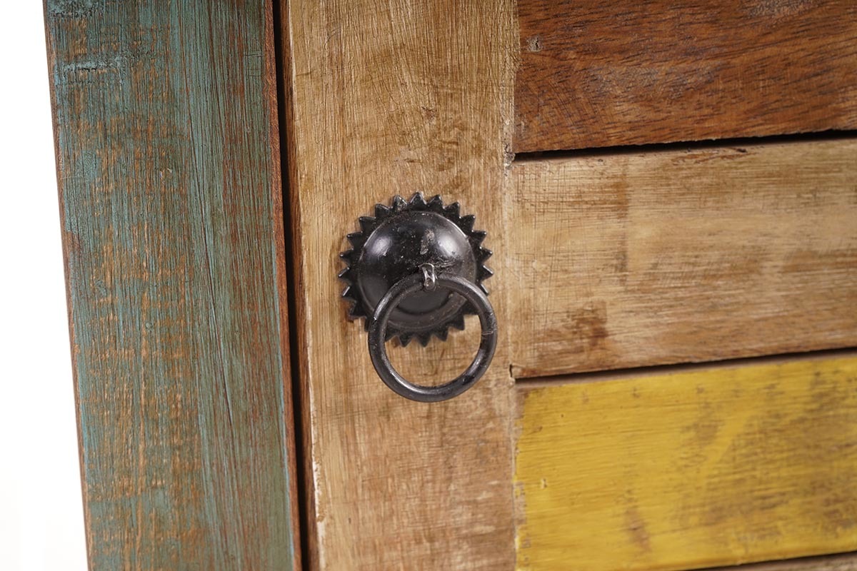 Table de chevet design bois recycl� MAYOTTE