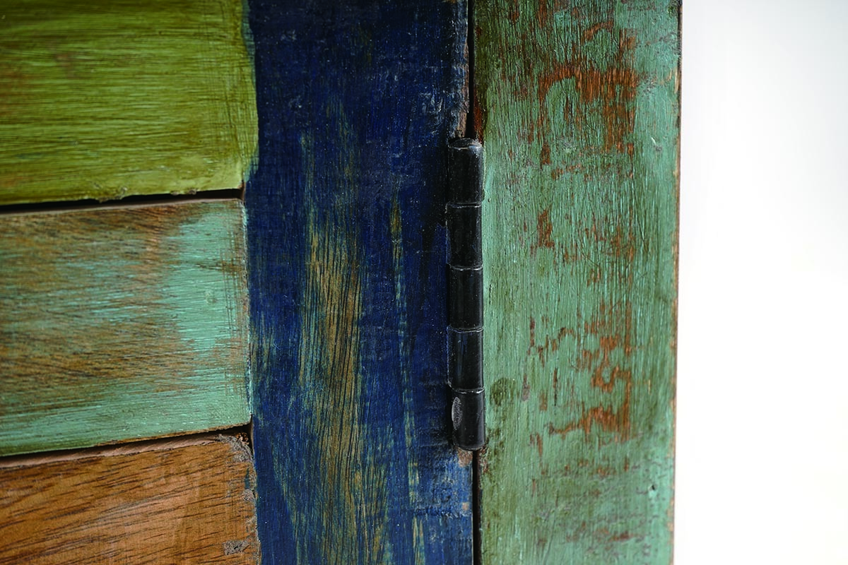 Table de chevet design bois recycl� MAYOTTE