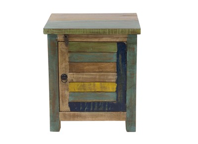 Table de chevet design bois recycl&eacute; MAYOTTE