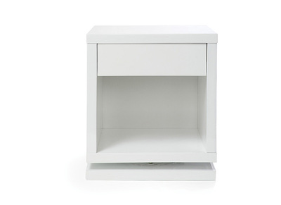 Table de chevet design rotative blanc brillant MAX