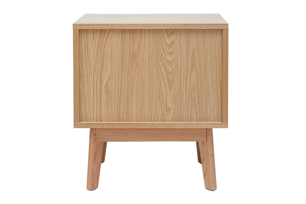 Table de chevet design scandinave blanc et chne HELIA