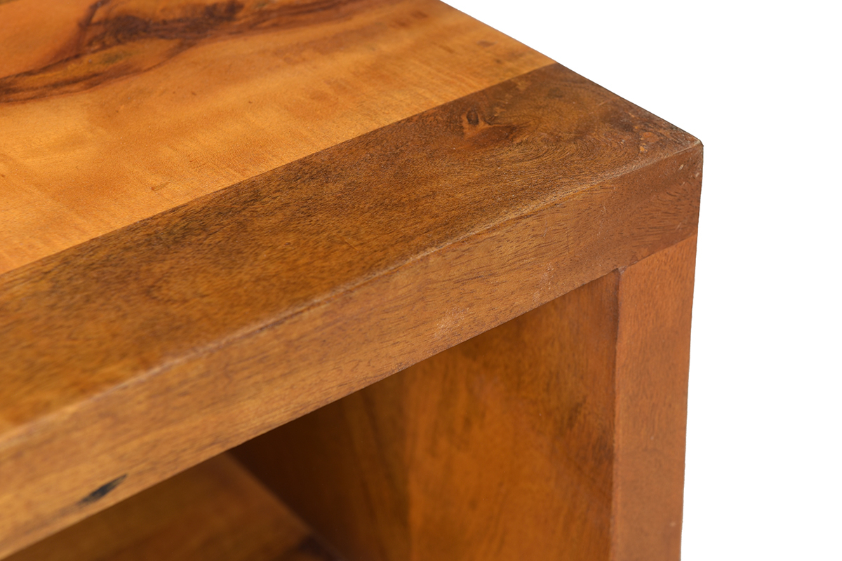 Table de chevet en manguier massif et m�tal CHENY