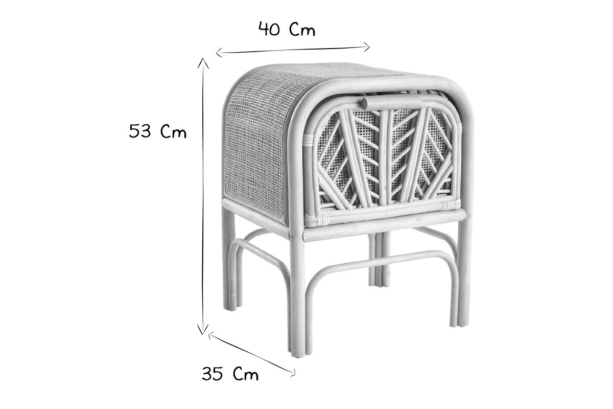 Table de chevet en rotin GALON