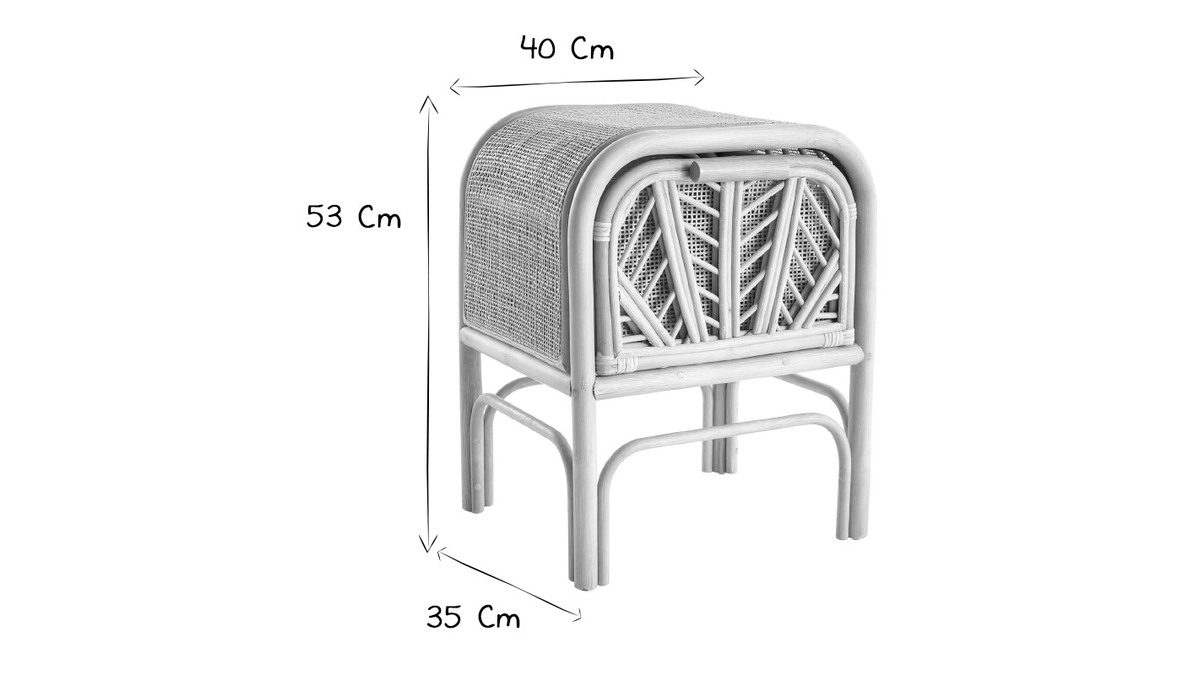 Table de chevet en rotin L40 cm GALON - Miliboo & Stphane Plaza