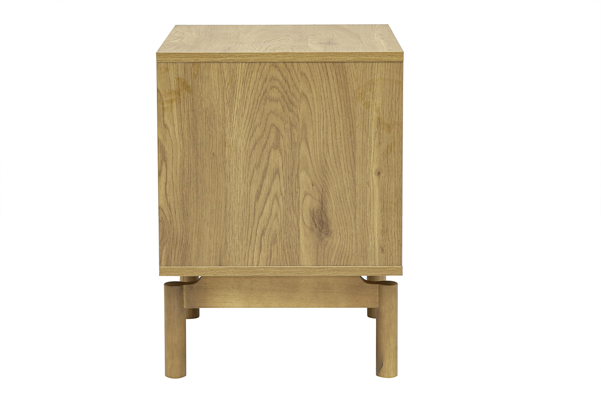 Table de chevet finition bois ch�ne 2 tiroirs L50 cm YSEULT