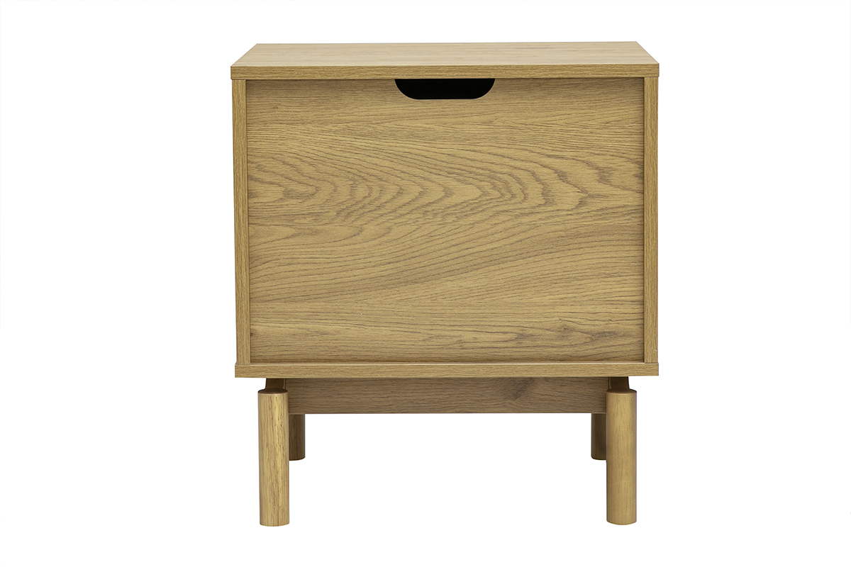 Table de chevet finition bois ch�ne 2 tiroirs YSEULT
