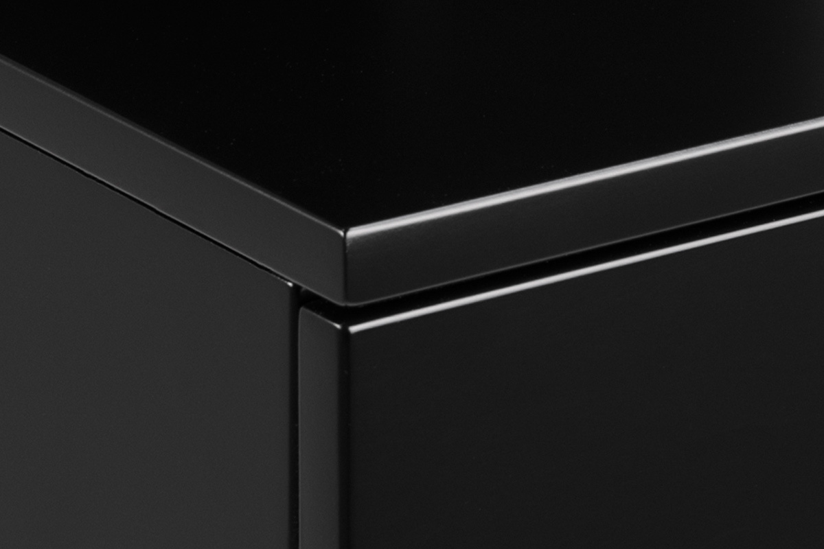 Table de chevet murale design laque noir mat L135 cm MITSY