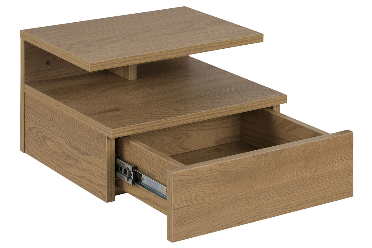 Table de chevet murale finition chne naturel MITSY