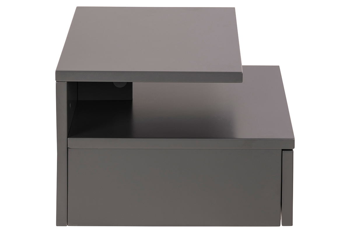 Table de chevet murale laque mate grise MITSY
