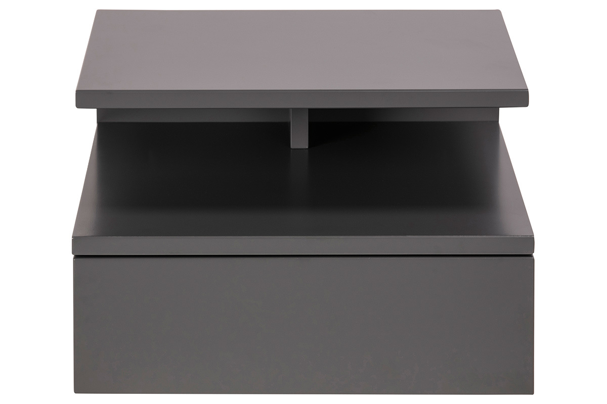 Table de chevet murale laque mate grise MITSY