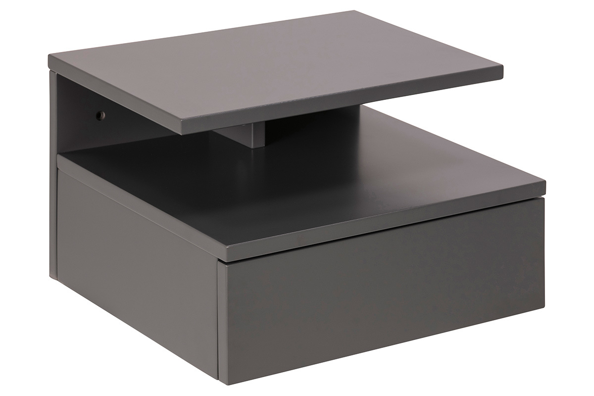 Table de chevet murale laque mate grise MITSY