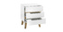 Table de chevet scandinave 3 tiroirs blanc mat et bois SKIVE