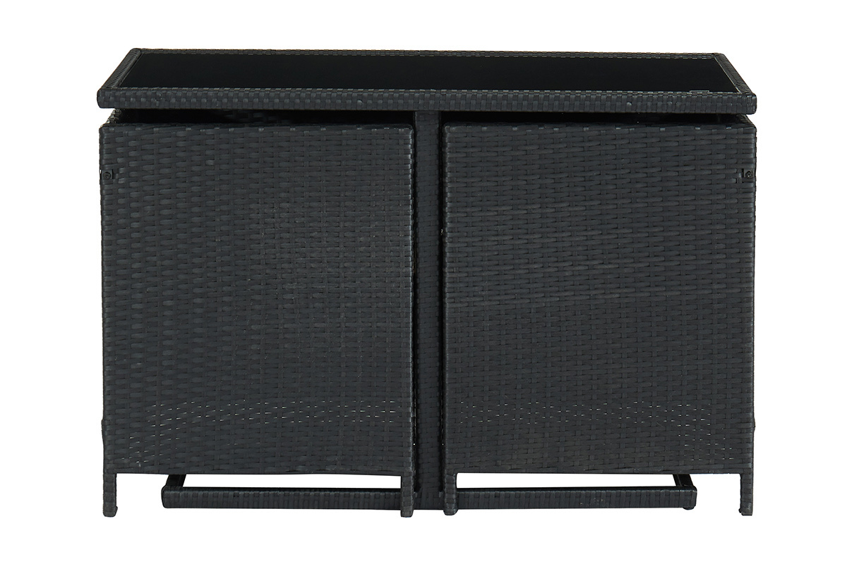 Table de jardin en r�sine tress�e avec 2 chaises PICCOLO