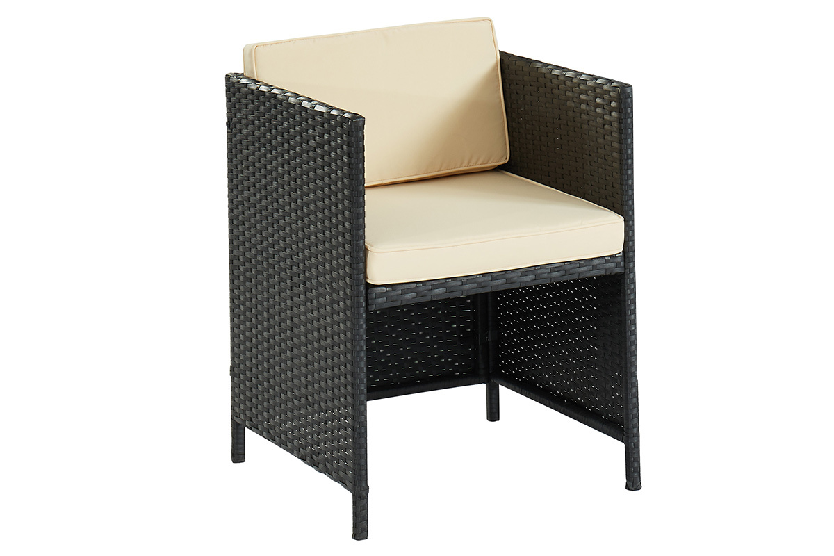 Table de jardin en r�sine tress�e avec 2 chaises PICCOLO