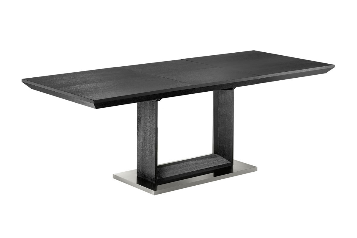 Table design extensible fr�ne 160-220cm pieds alu bross� ELENI