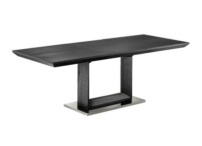 Table design extensible fr&ecirc;ne 160-220cm pieds alu bross&eacute; ELENI