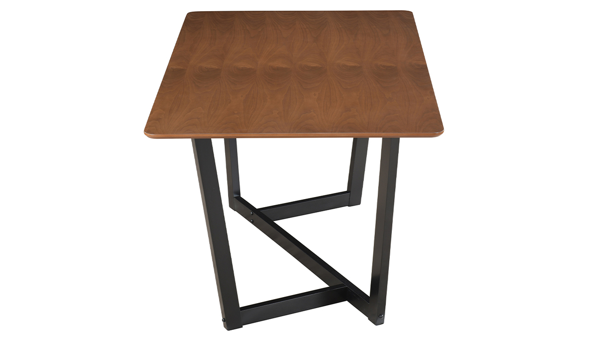 Table design rectangulaire noyer et bois teint noir L150 cm KOUK