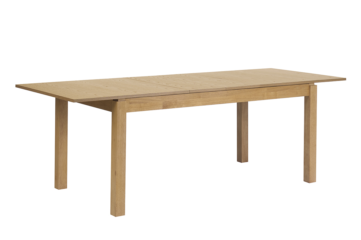 Table extensible avec rallonges int�gr�es en bois clair ch�ne L170-230 cm SYLVA