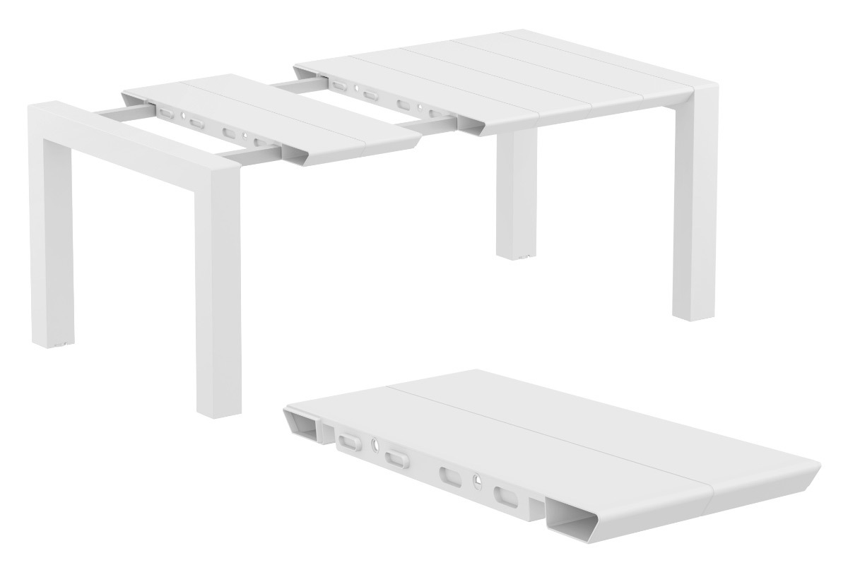 Table extensible d'ext�rieur blanche L100-140 cm PRIMAVERA
