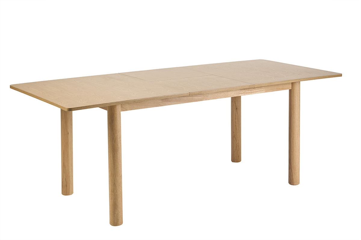 Table extensible rallonges int�gr�es rectangulaire bois clair fr�ne L160-210 cm CLAUDIE