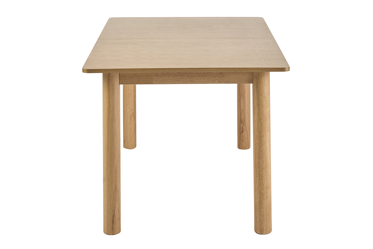Table extensible rallonges int�gr�es rectangulaire bois clair fr�ne L160-210 cm CLAUDIE