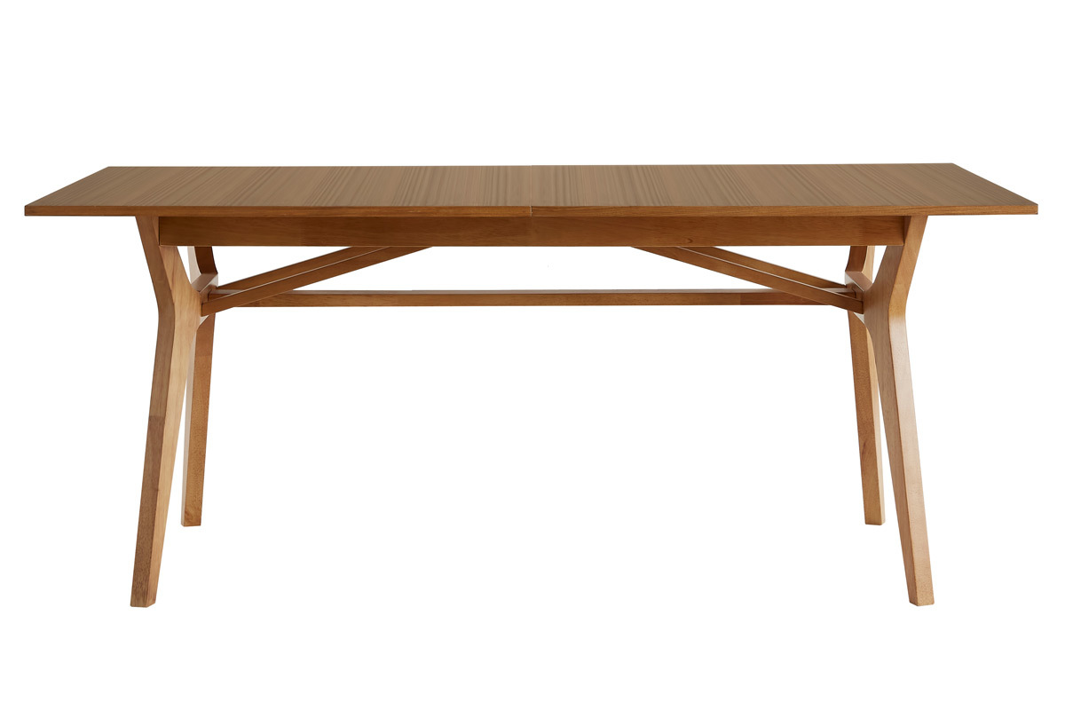 Table extensible rallonges intgres rectangulaire bois clair L180-220 cm FOSTER