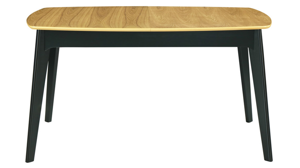 Table extensible rallonges intgres rectangulaire bois et noir L140-180 cm MEENA