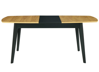 Table extensible rallonges intégrées rectangulaire bois et noir L140-180 cm MEENA