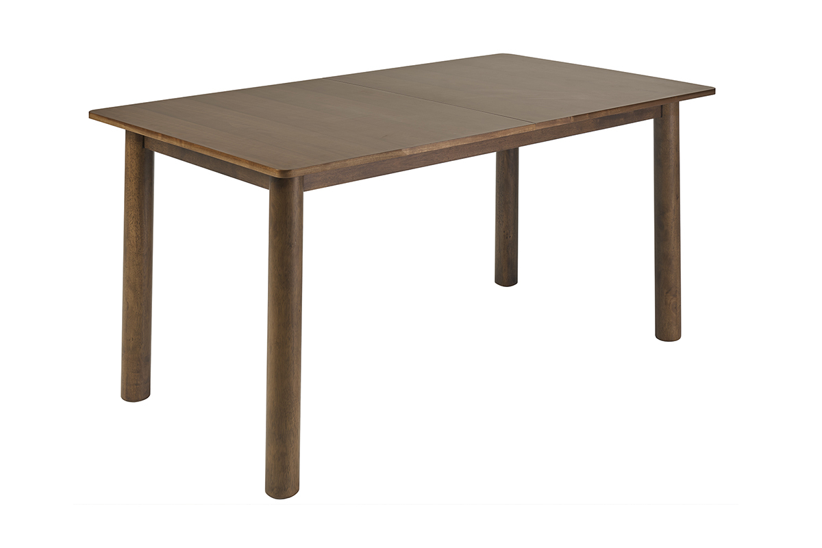 Table extensible rallonges int�gr�es rectangulaire bois fonc� noyer L160-210 cm CLAUDIE
