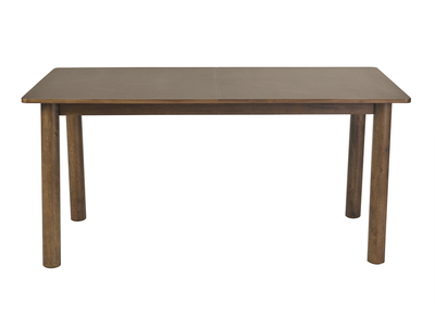 Table extensible rallonges int&eacute;gr&eacute;es rectangulaire bois fonc&eacute; noyer L160-210 cm CLAUDIE