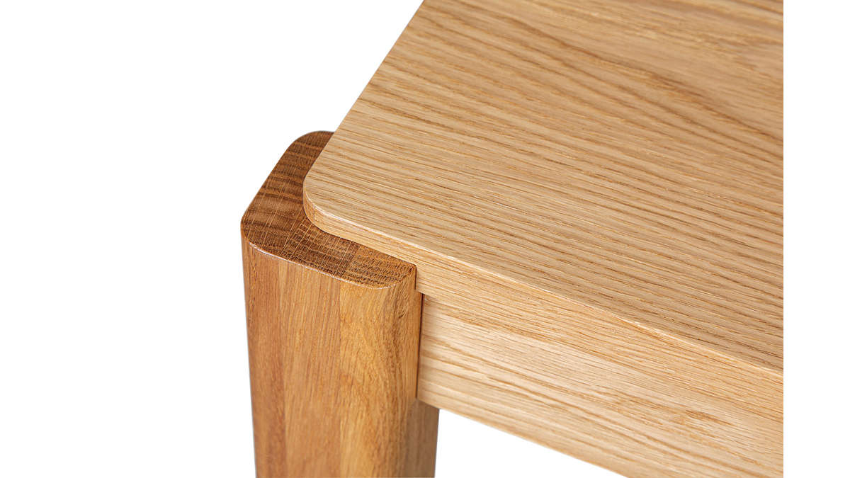 Table extensible rallonges intégrées rectangulaire en bois clair