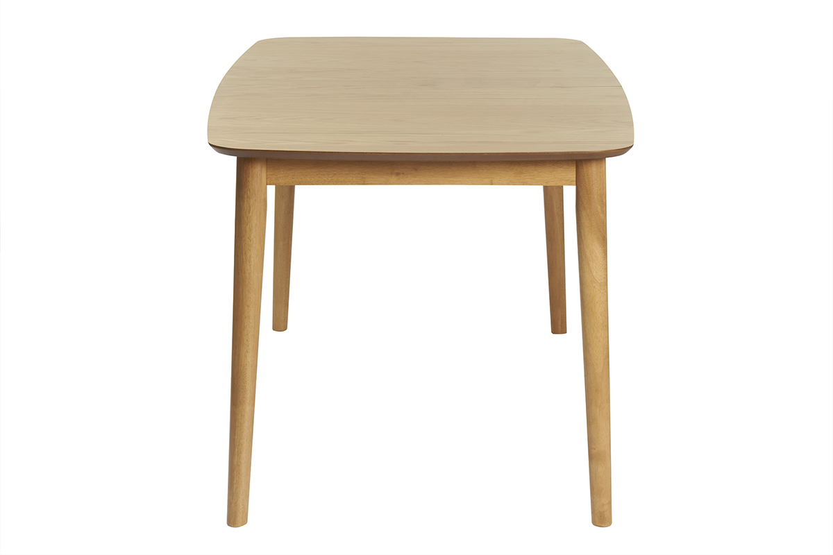 Table extensible rallonges intégrées rectangulaire en bois clair chêne L180-220 cm EGO