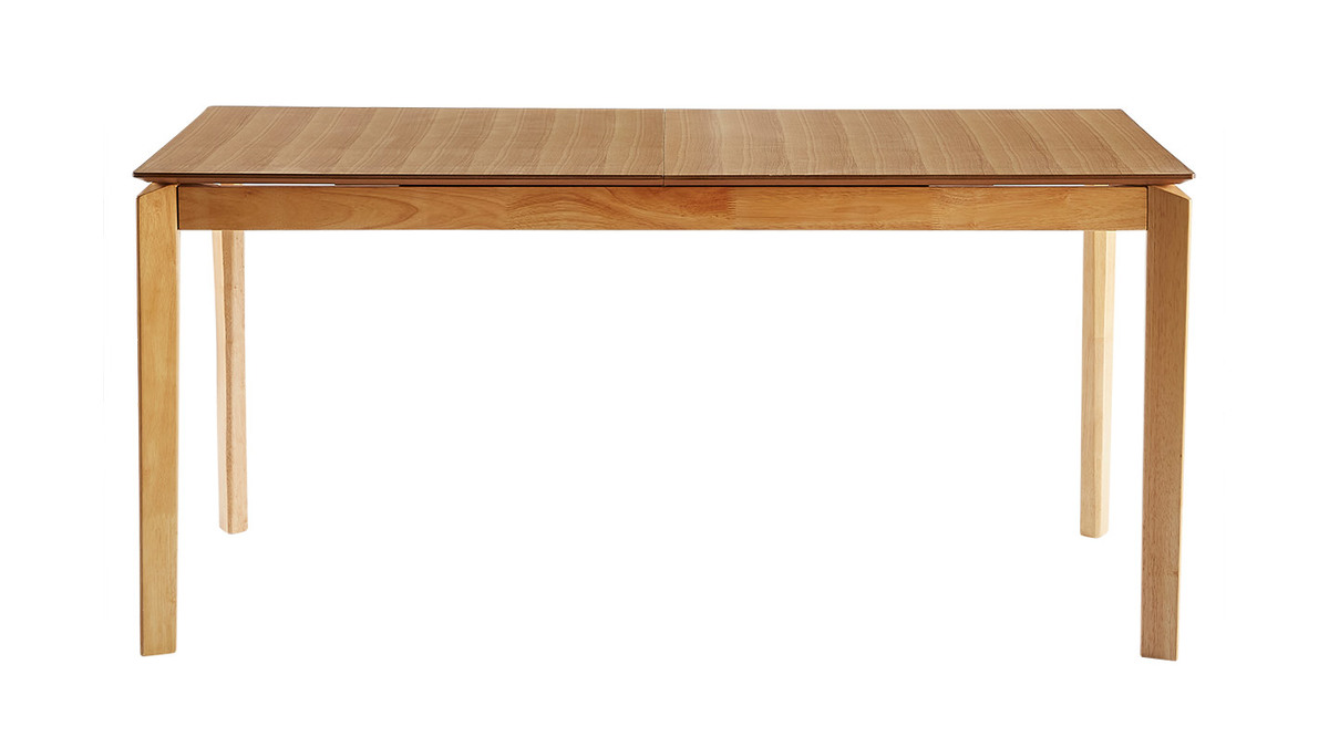 Table extensible rallonges intégrées rectangulaire en bois clair frêne L160-210 cm BONAVISTA