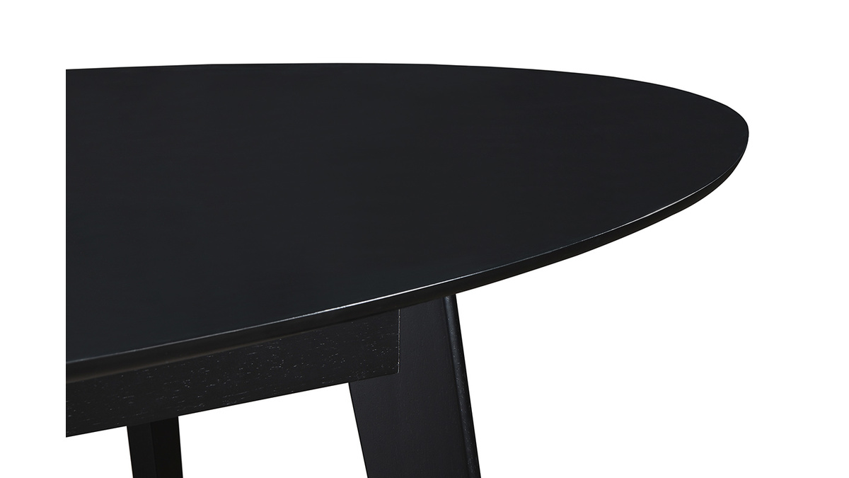 Table extensible rallonges intgres rectangulaire en bois noir L160-200 cm MARIK