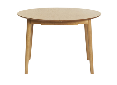 Table extensible rallonges intégrées ronde en bois clair chêne L115-154 cm EGO