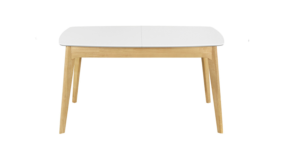 Table extensible scandinave blanc et bois L140-180 cm MEENA