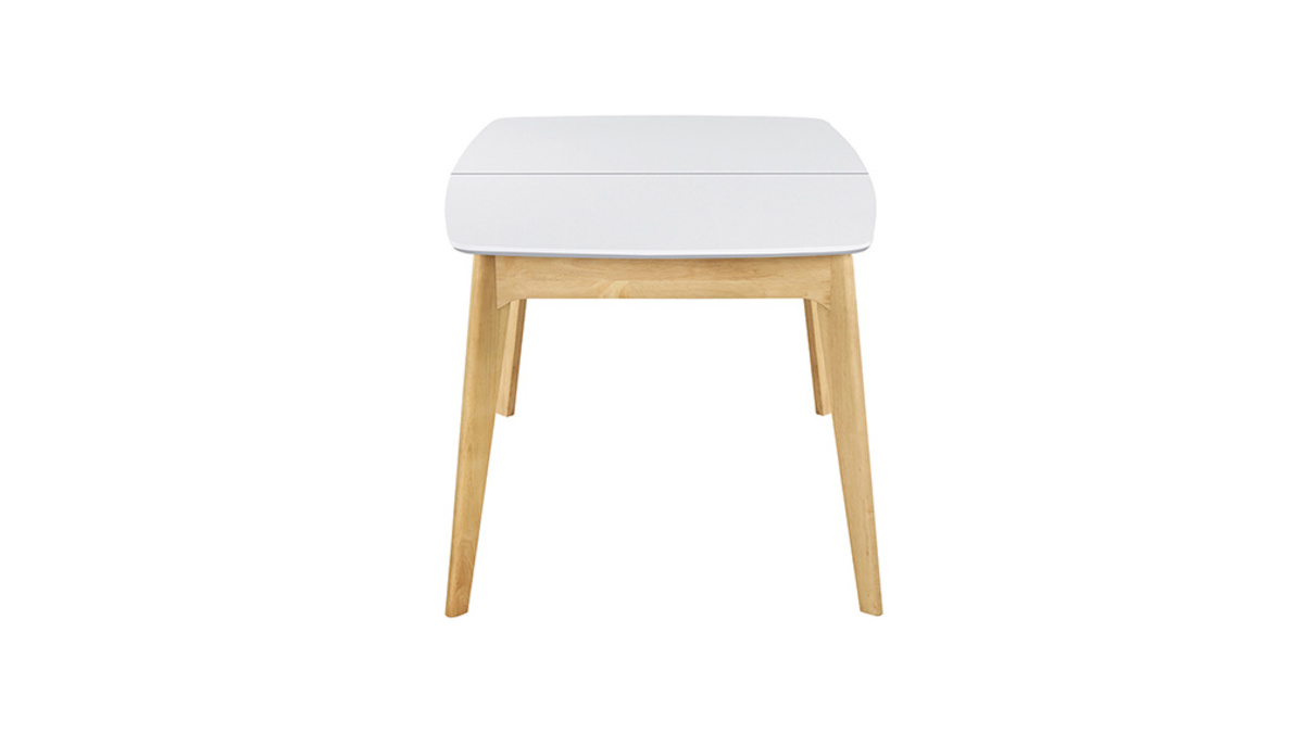 Table extensible scandinave blanc et bois L140-180 cm MEENA
