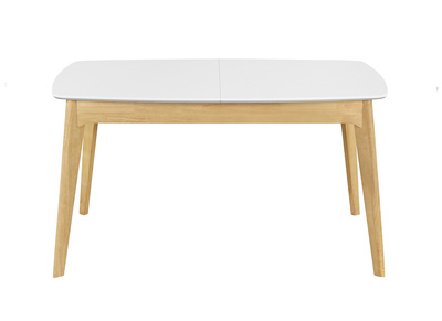 Table extensible scandinave blanc et bois L140-180 cm MEENA