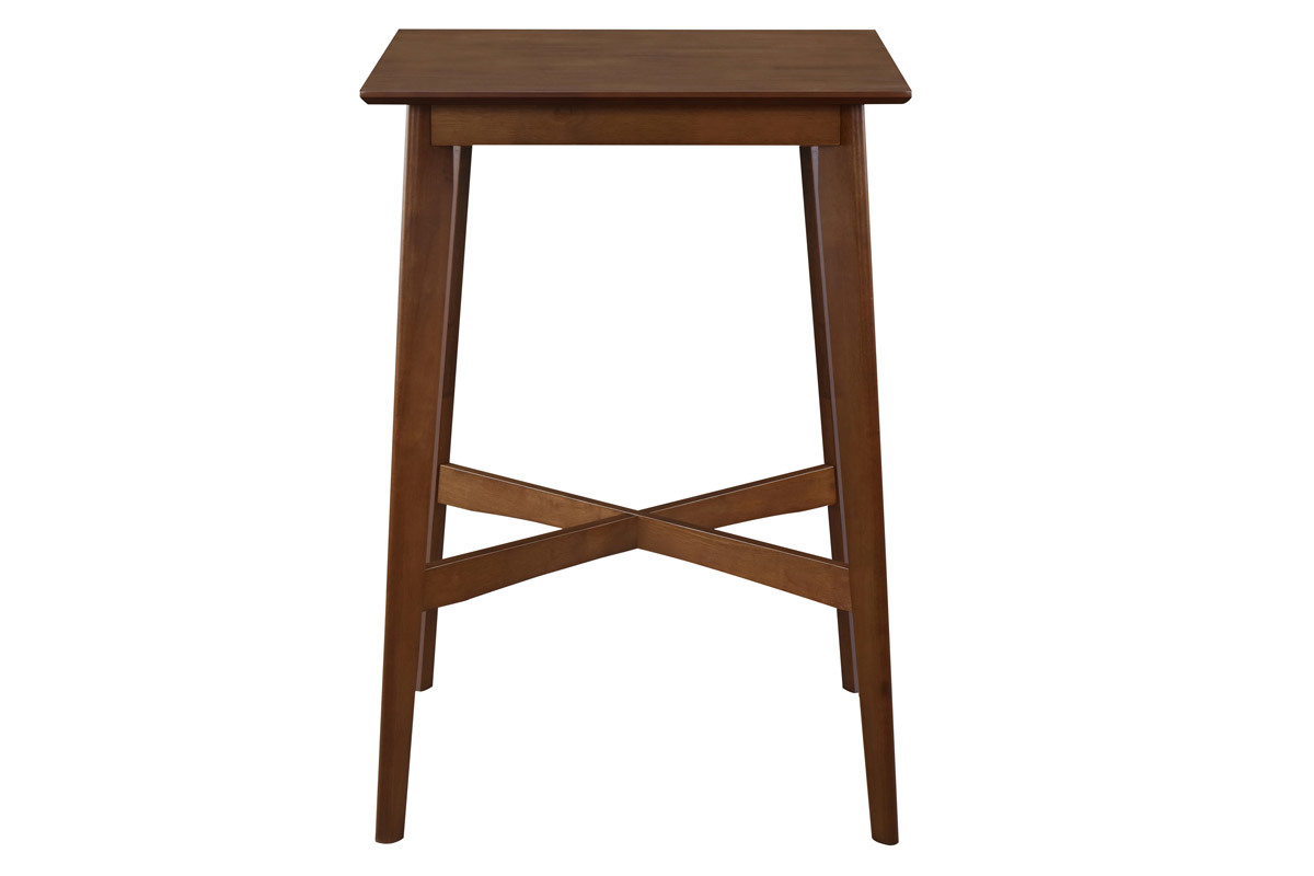 Table haute carr�e noyer LEENA