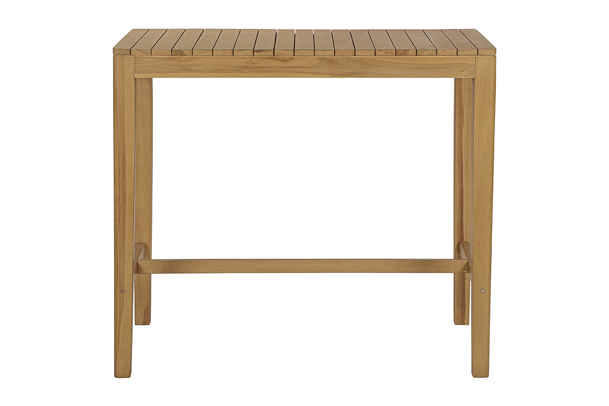 Table haute de jardin rectangulaire en bois teck massif L120 cm GILI