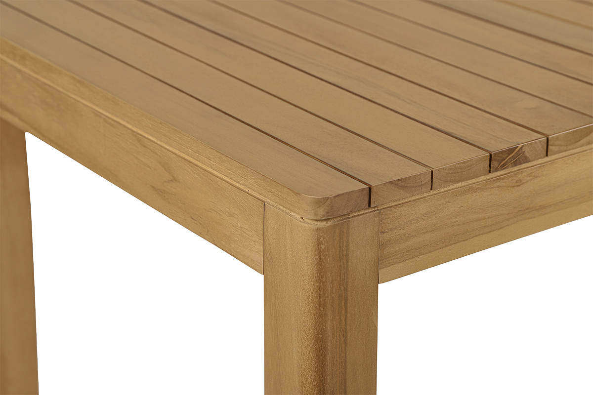 Table haute de jardin rectangulaire en bois teck massif L120 cm GILI