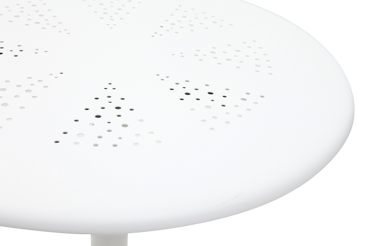 Table haute pliante ronde en mtal blanc DOTS