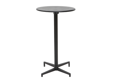Table haute pliante ronde en m&eacute;tal noir DOTS