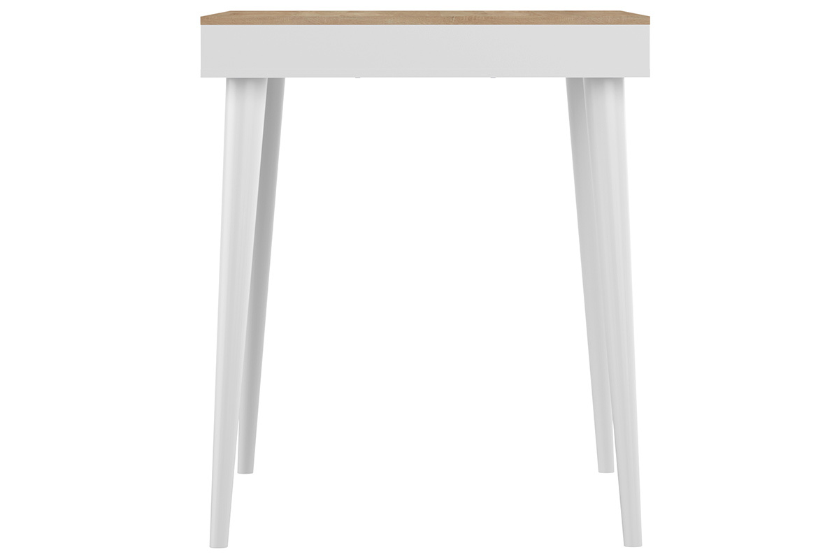 Table haute scandinave blanc et bois STRIPE