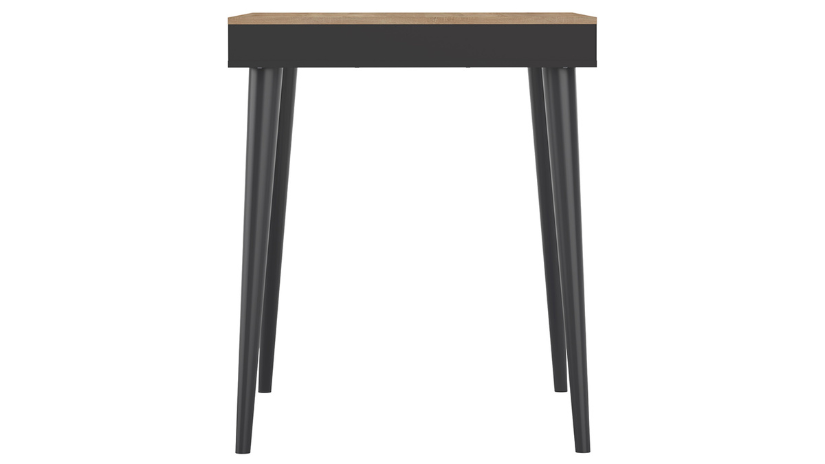 Table haute scandinave noir et bois STRIPE