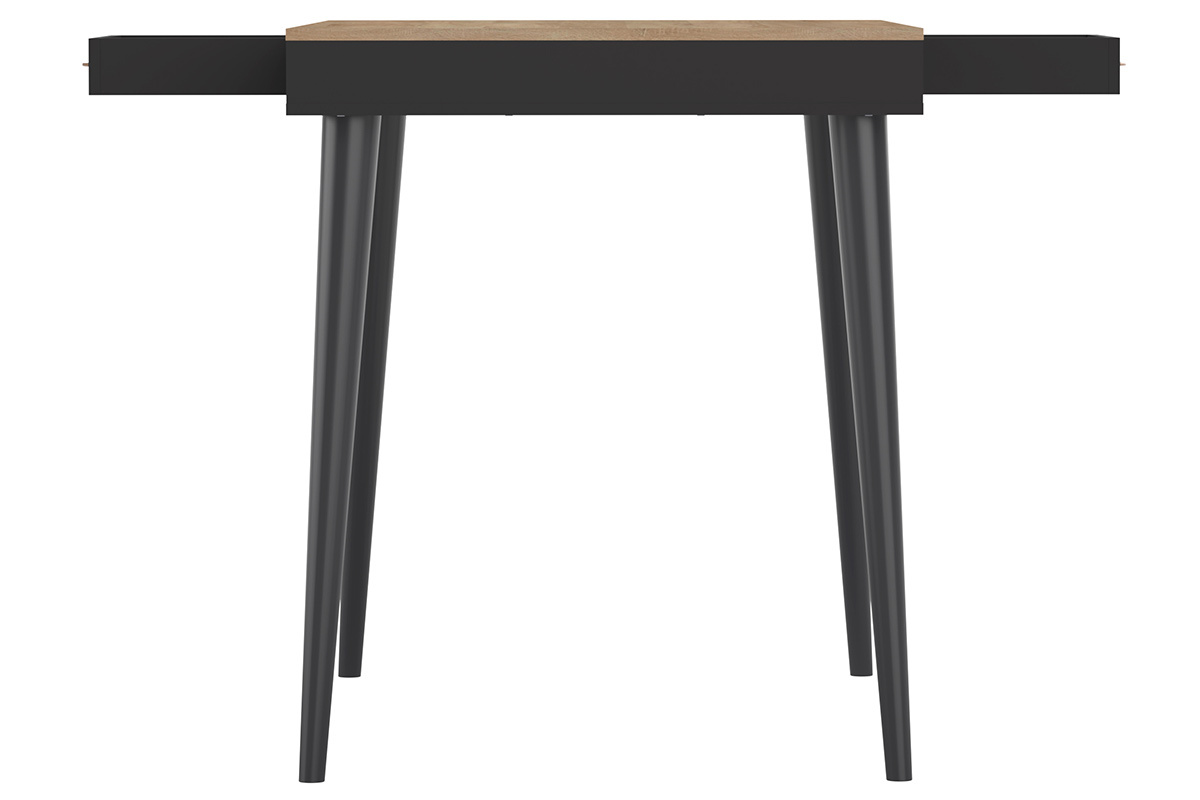 Table haute scandinave noir et bois STRIPE